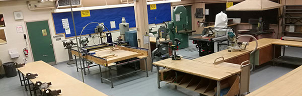 Exploring Technologies room 165 - Shop, machines, tools, and work areas